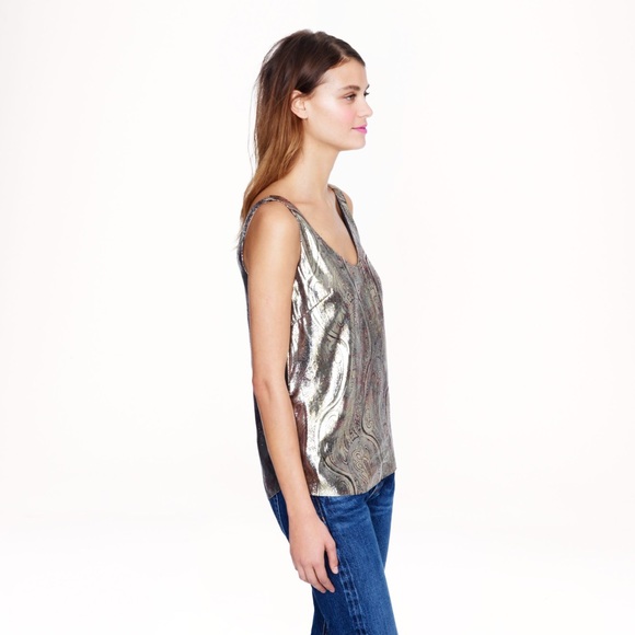 J.Crew Cate Cami in Gilded Paisley Lamé - Picture 8 of 8